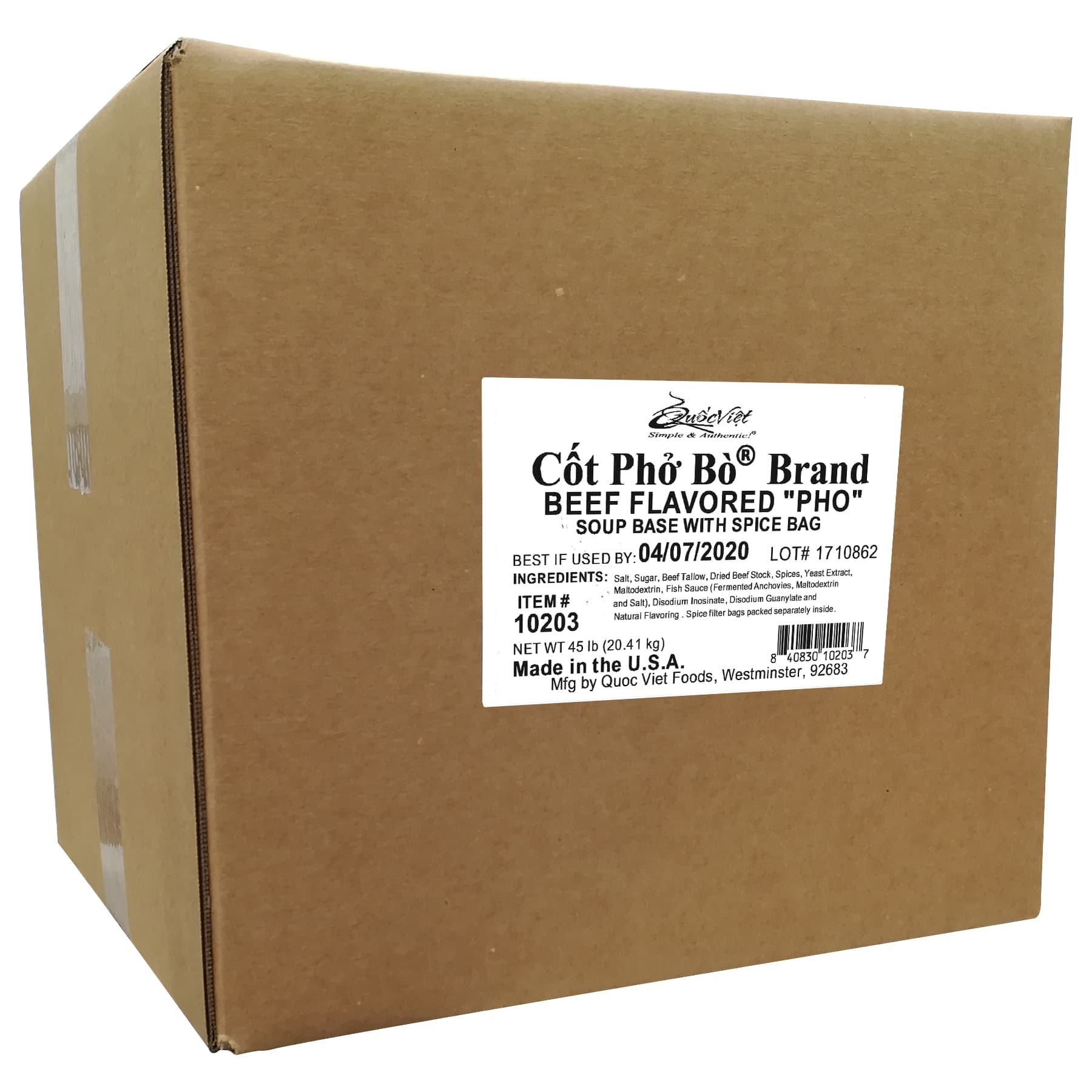  Cốt Phở Bò® Brand (Beef Flavored "Pho" Soup Base) - 45-lb Box