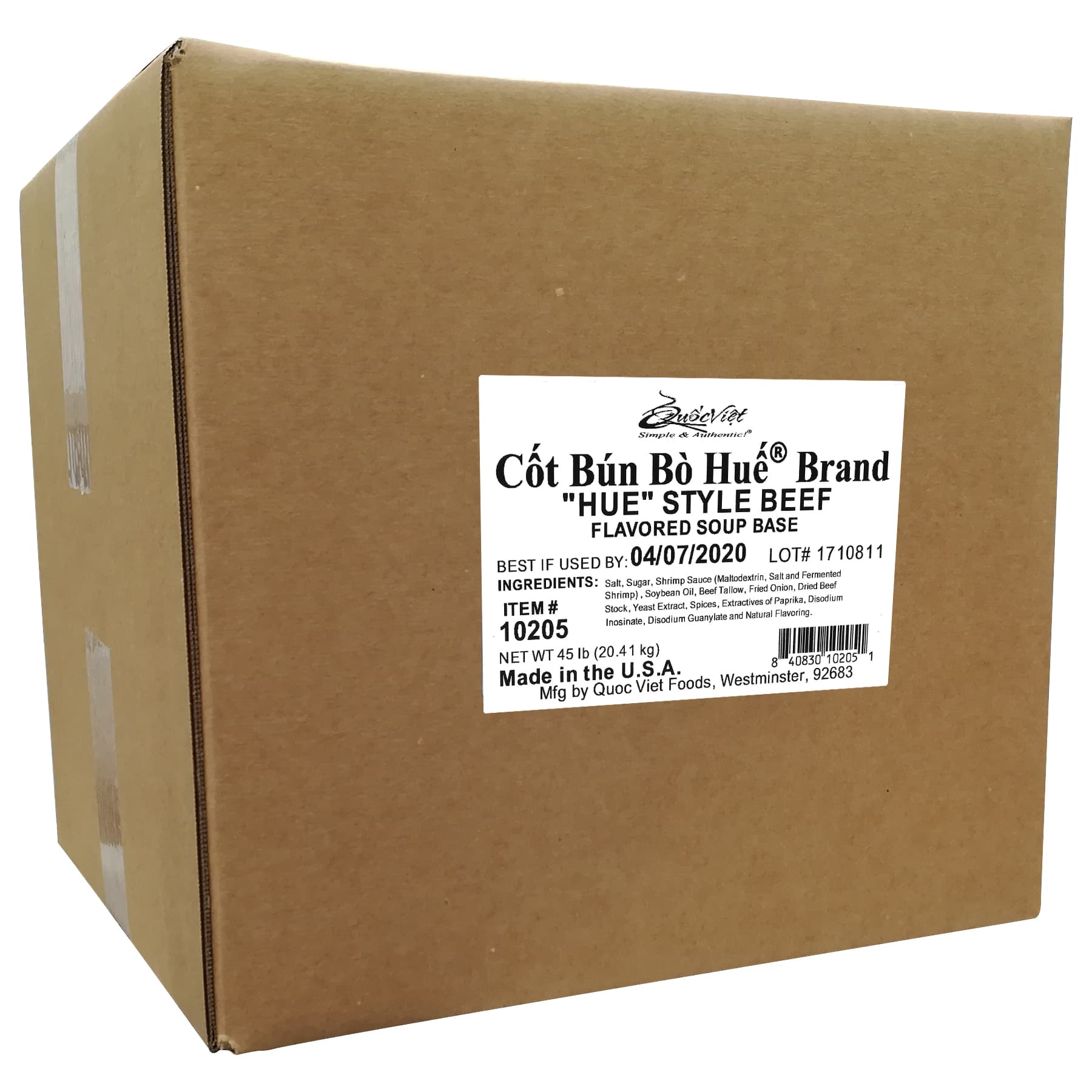 Cốt Bún Bò Huế® Brand ("Hue" Style Beef Flavored Soup Base) - 45-lb Box